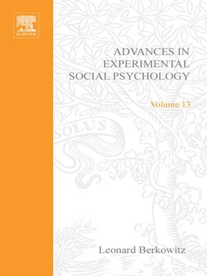 cover image of Advances in Experimental Social Psychology